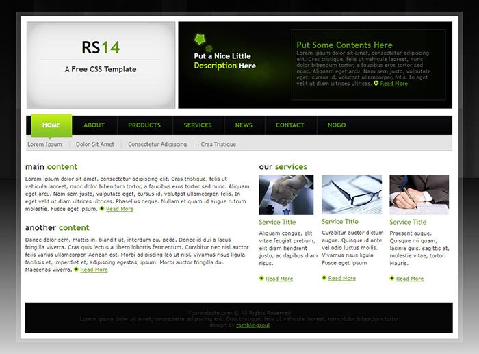 Free RS14 Website Template
