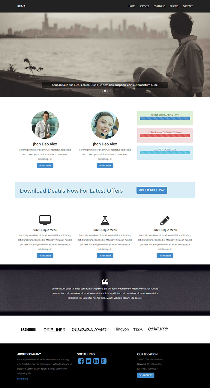 Free Ruma Website Template