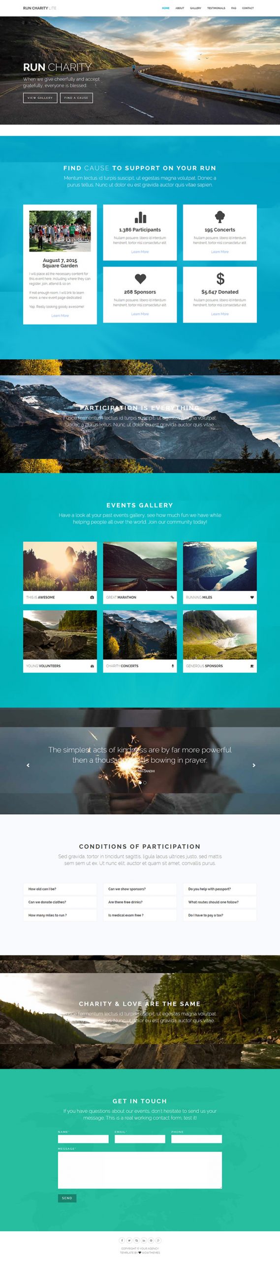 Free Run Charity Lite Website Template