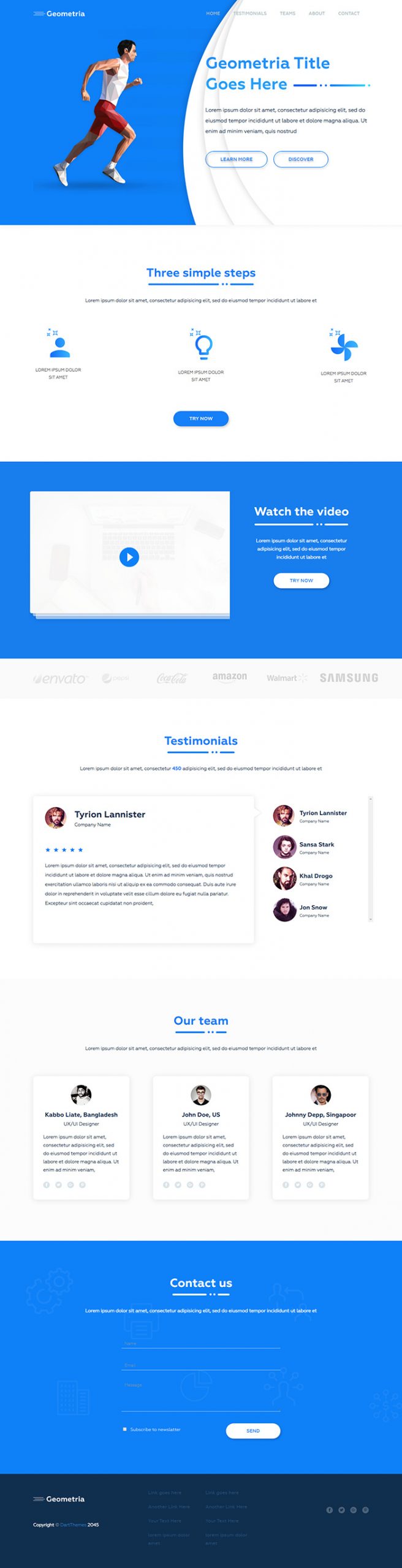 Free Runner Onepage Website Template