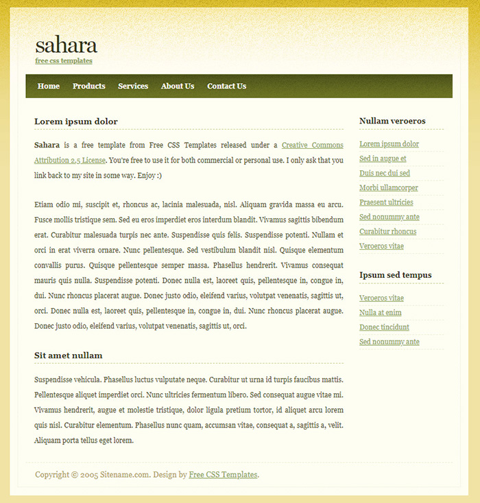 Free Sahara Website Template