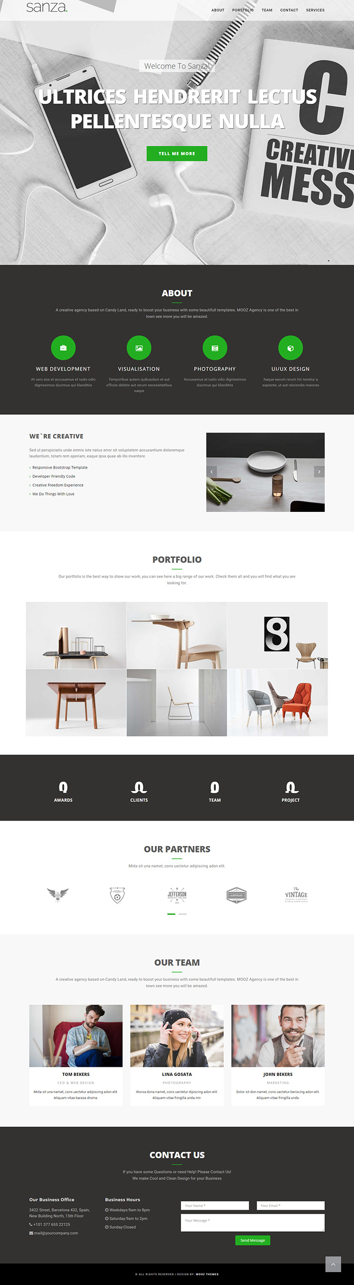 Free Sanza Website Template