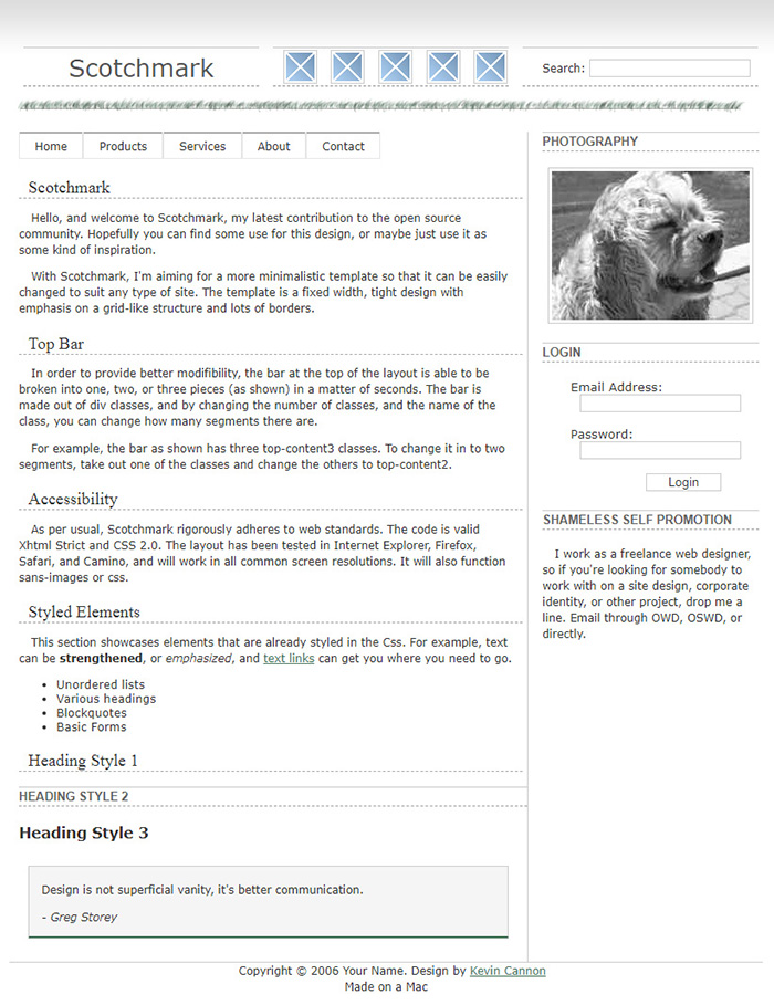 Free Scotchmark Website Template
