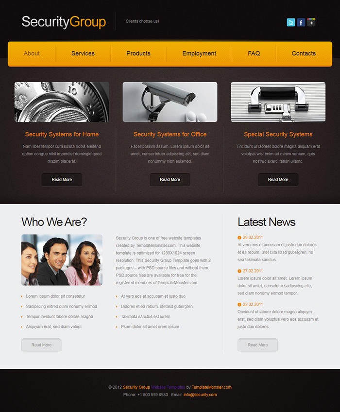 Free SecurityGroup Website Template