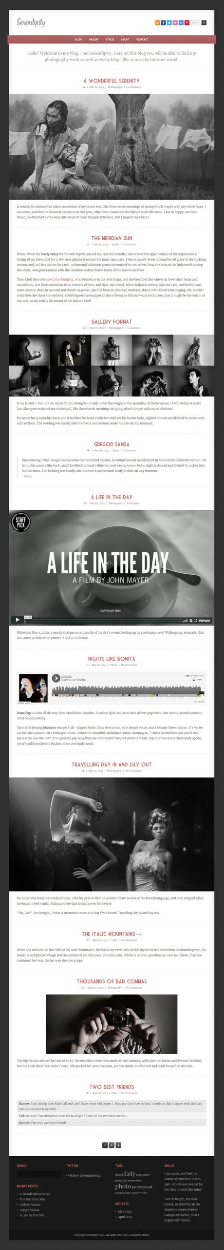 Free Serendipity Website Template