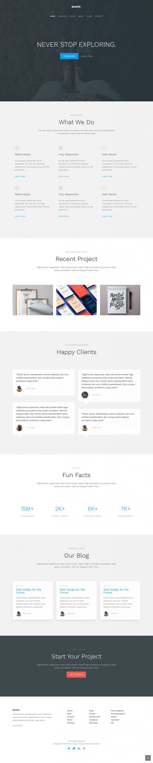 Free Shape Website Template