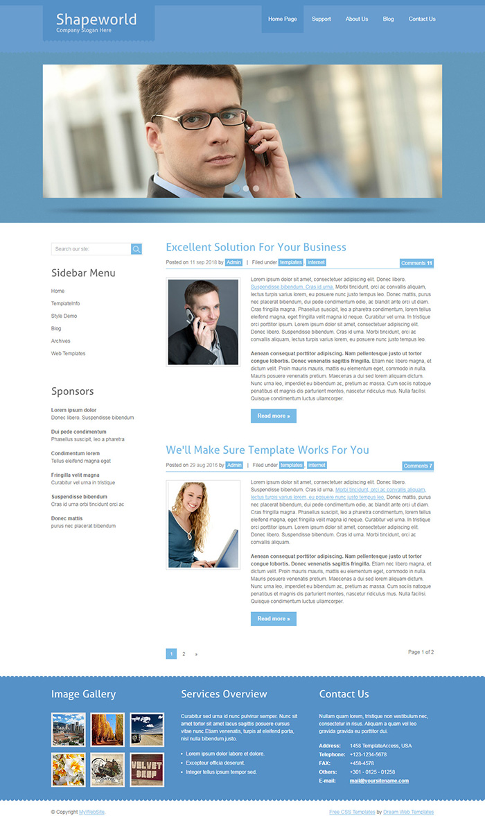 Free Shapeworld Website Template