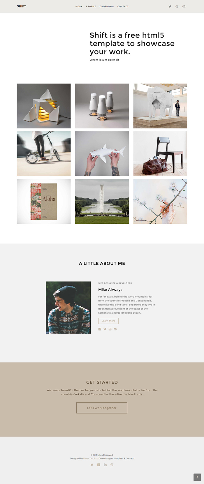 Free Shift Website Template