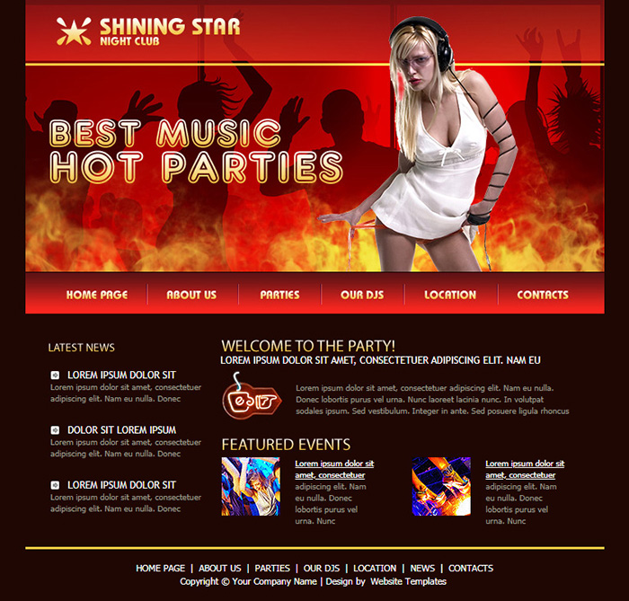 Free Shining Star Website Template