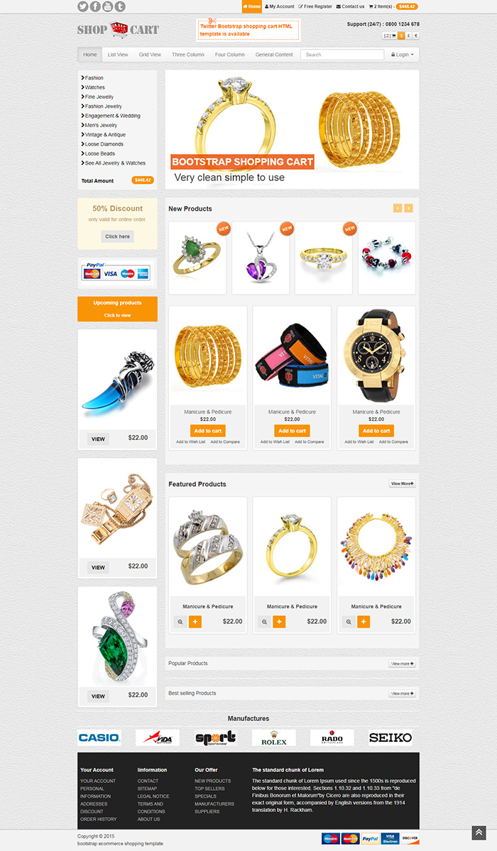 Free Shop Cart Website Template