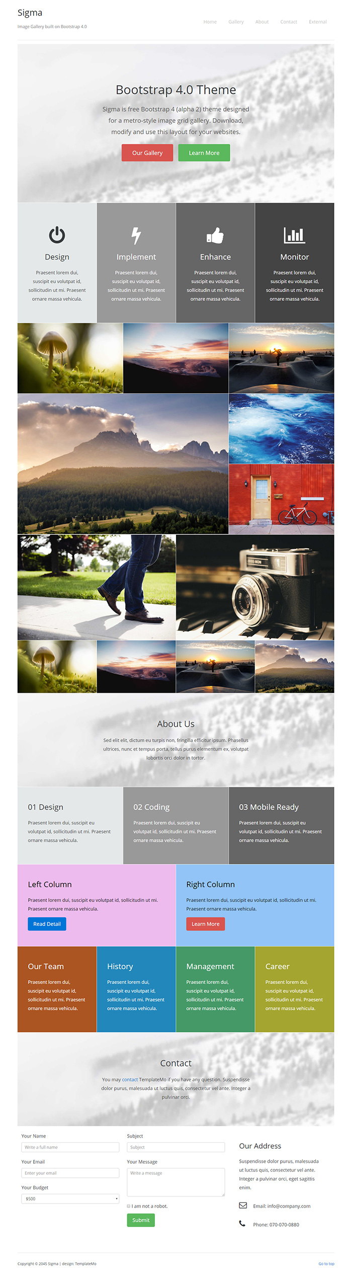 Free Sigma Website Template