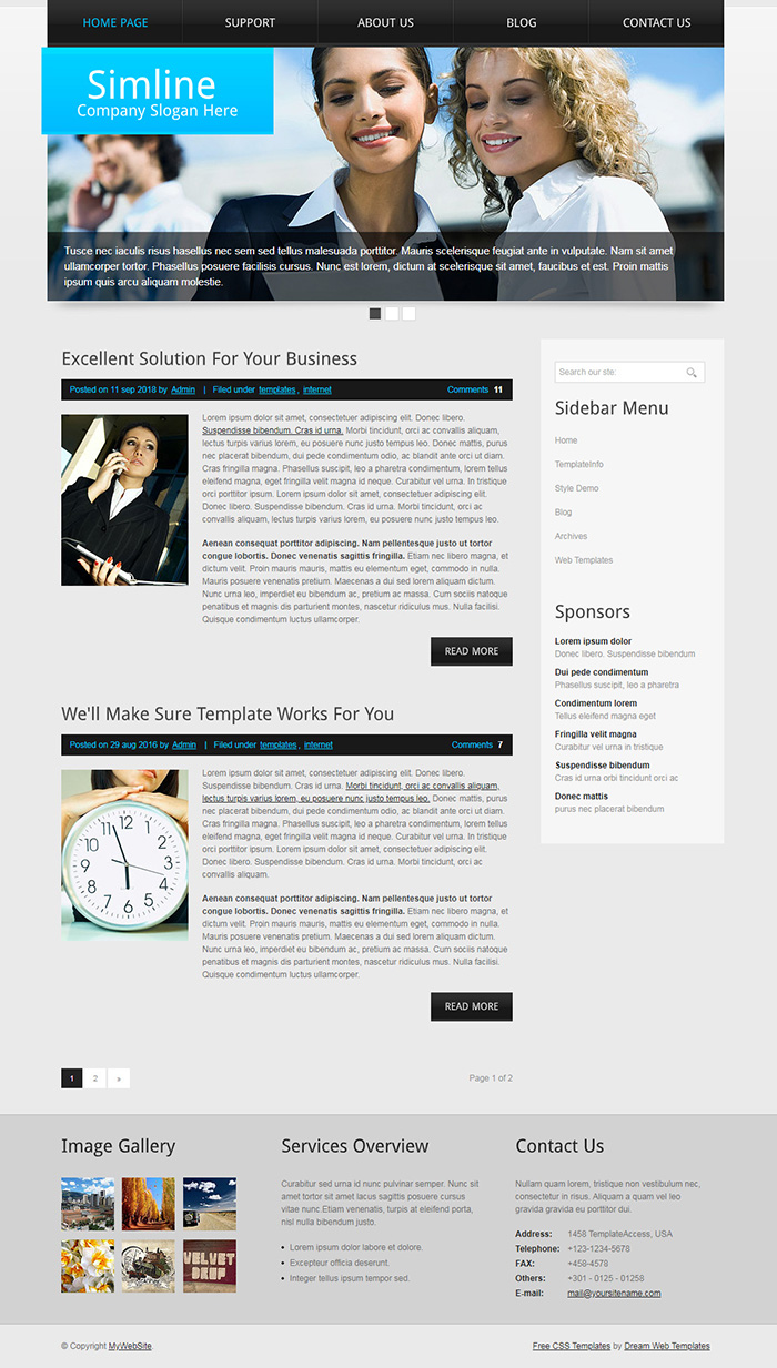 Free Simline Website Template