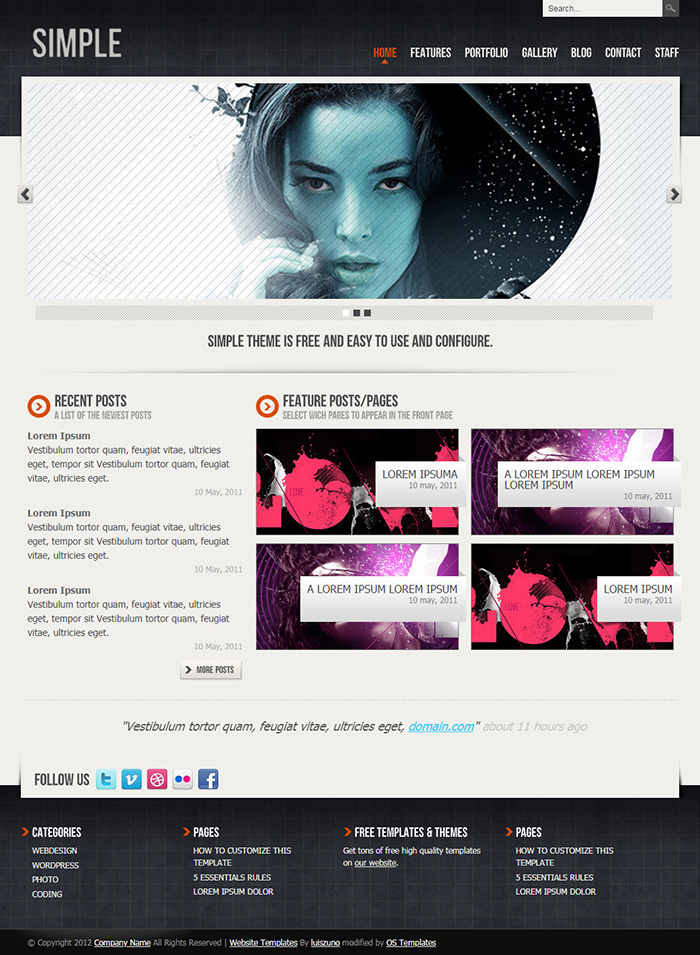 Free Simple Website Template
