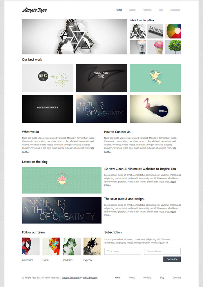 Free Simple Tape Website Template