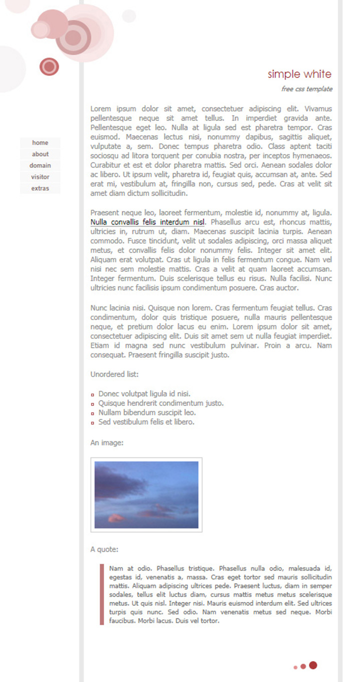 Free Simple White Website Template