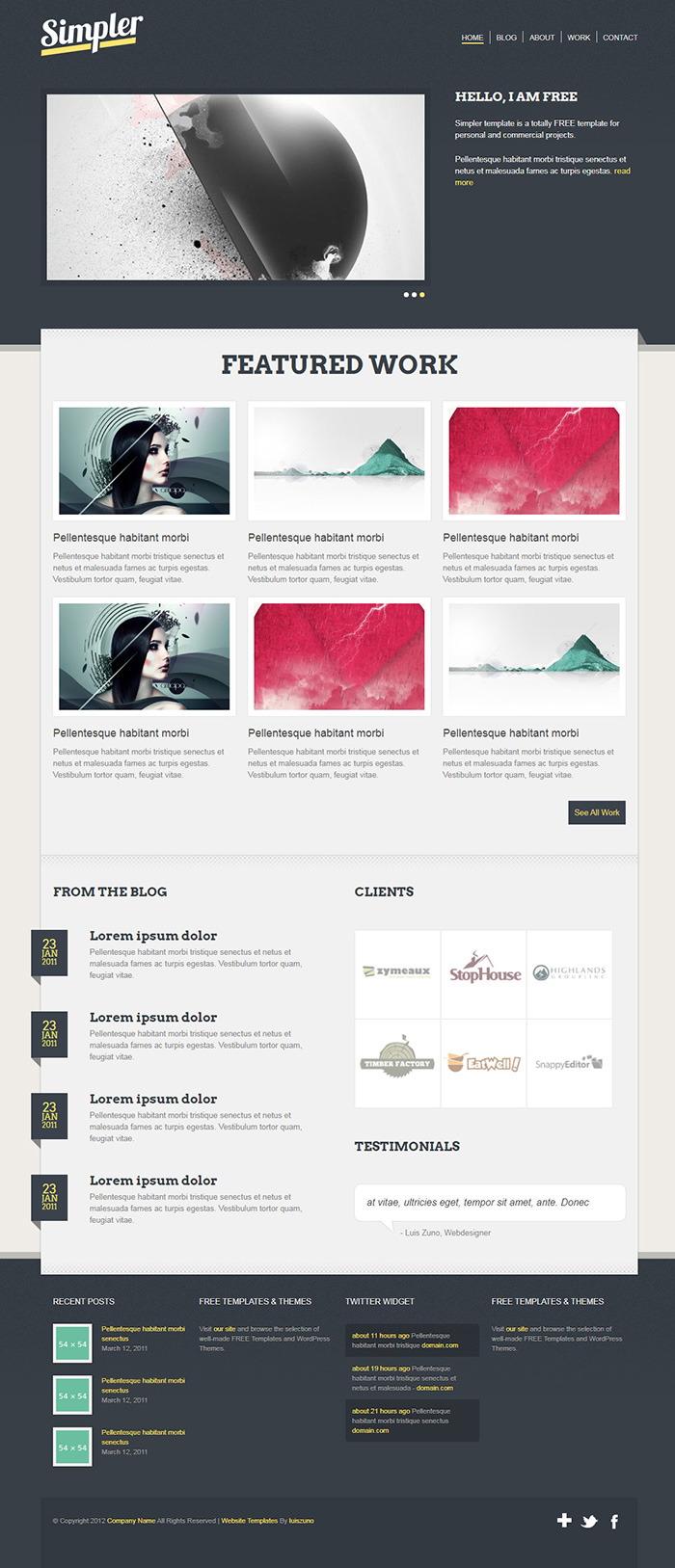 Free Simpler Website Template