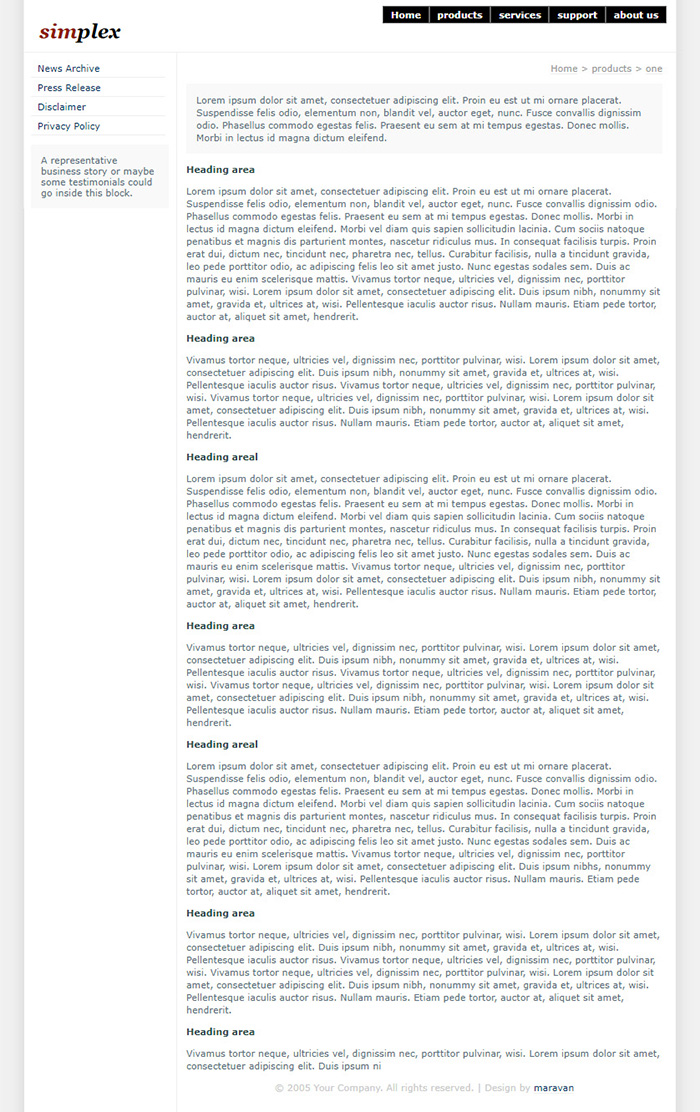 Free Simplex Website Template