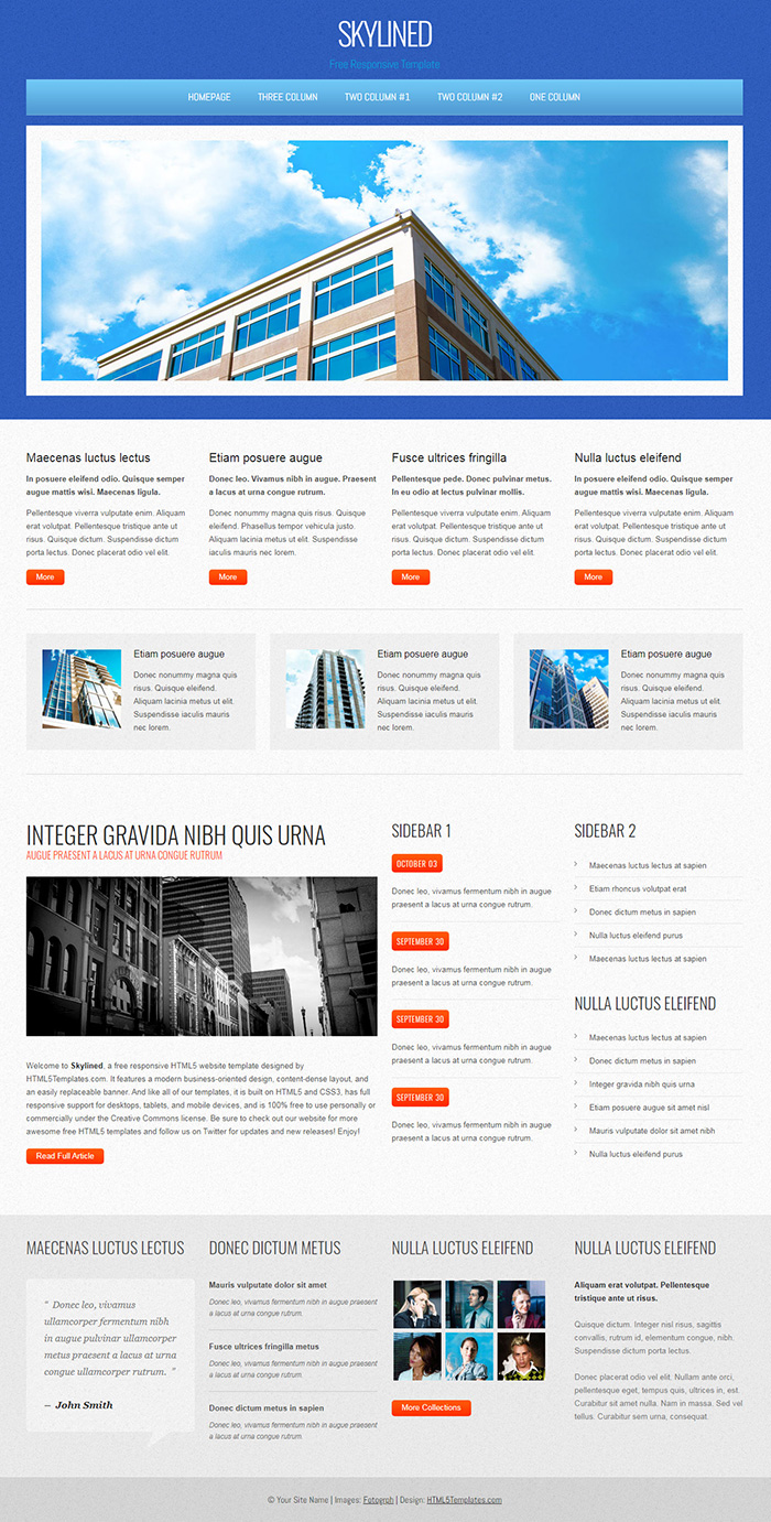 Free Skylined Website Template