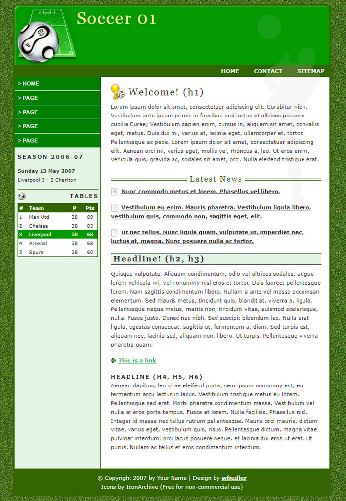 Free Soccer 01 Website Template Free Website Templates HTML5 CSS
