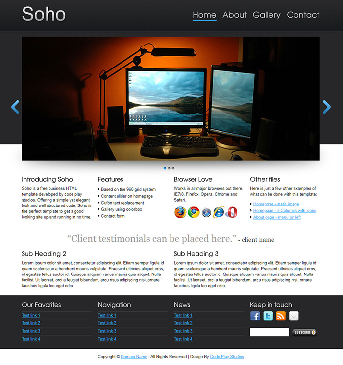Free Soho Website Template