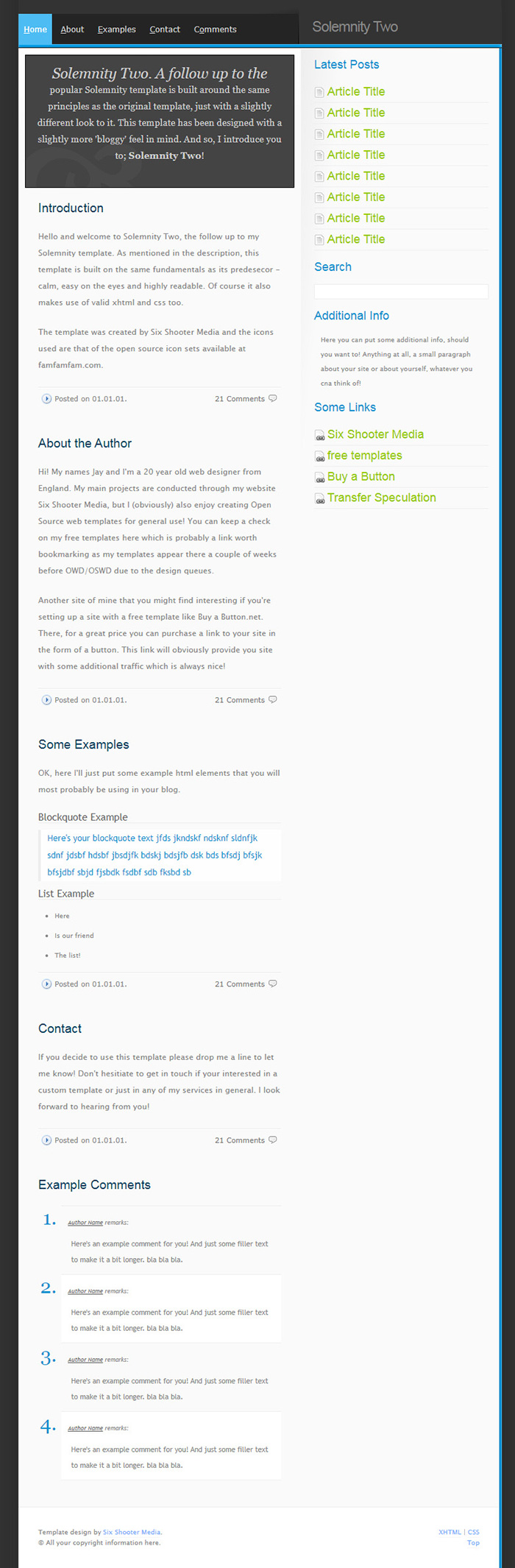 Free Solemnity Two Website Template