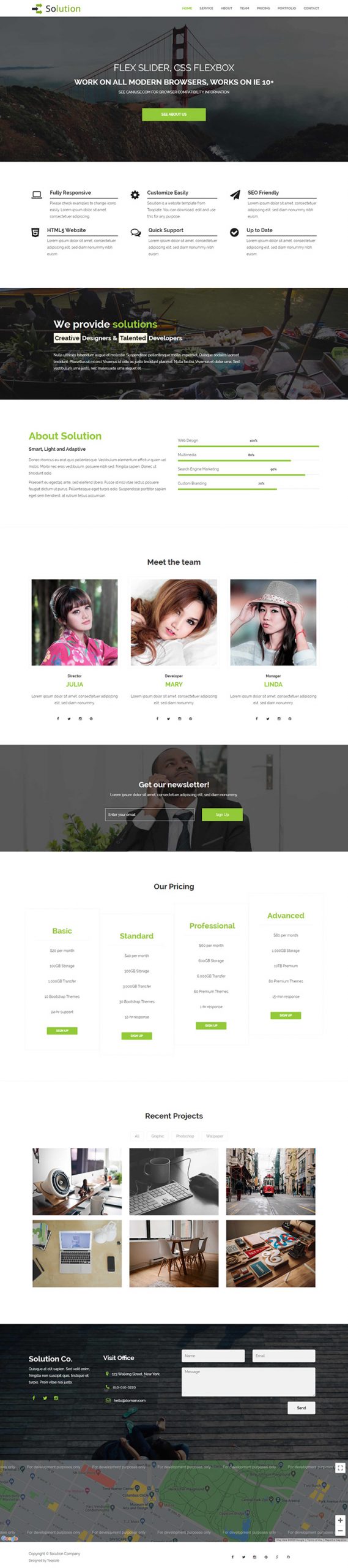 Free Solution Website Template