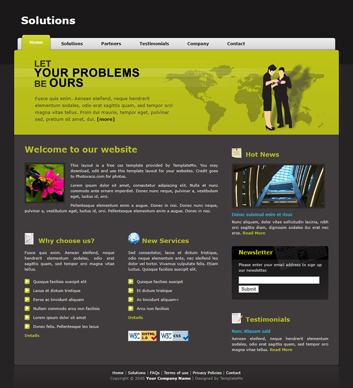 Free Solutions Website Template