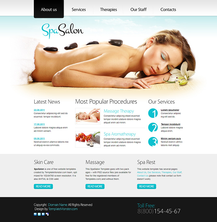 Free SpaSalon Website Template