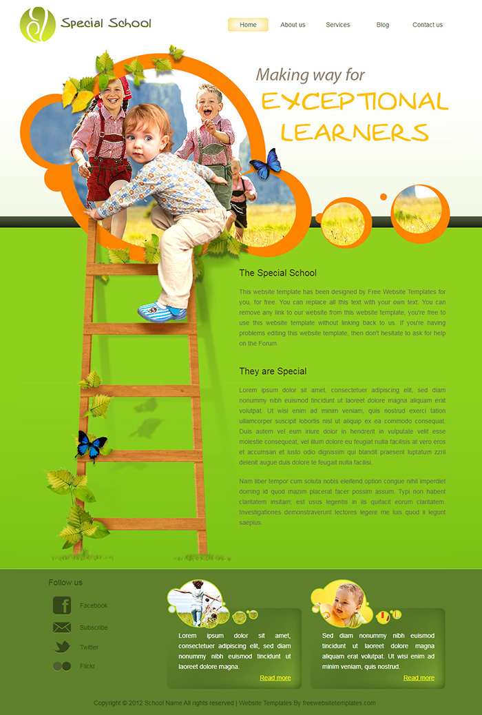 Free Special School Website Template