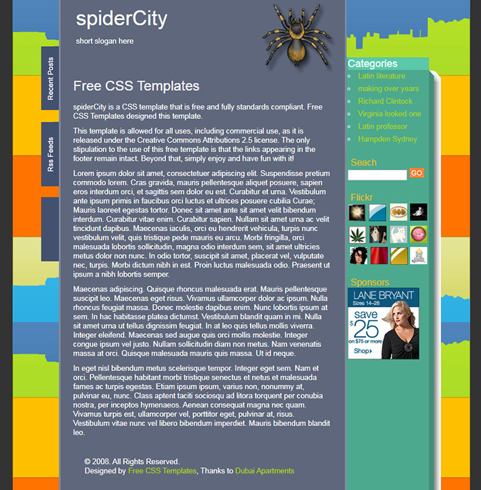 Free spiderCity Website Template