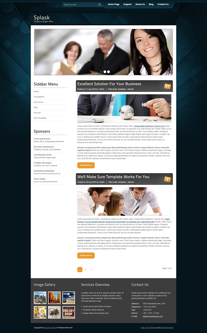 Free Splask Website Template