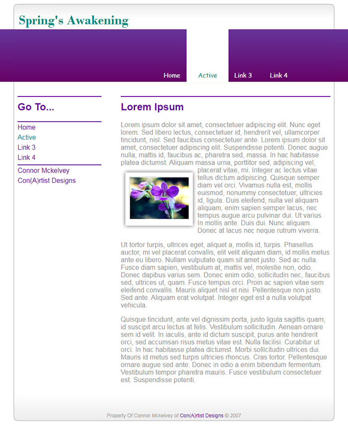 Free Springs Awakening Website Template