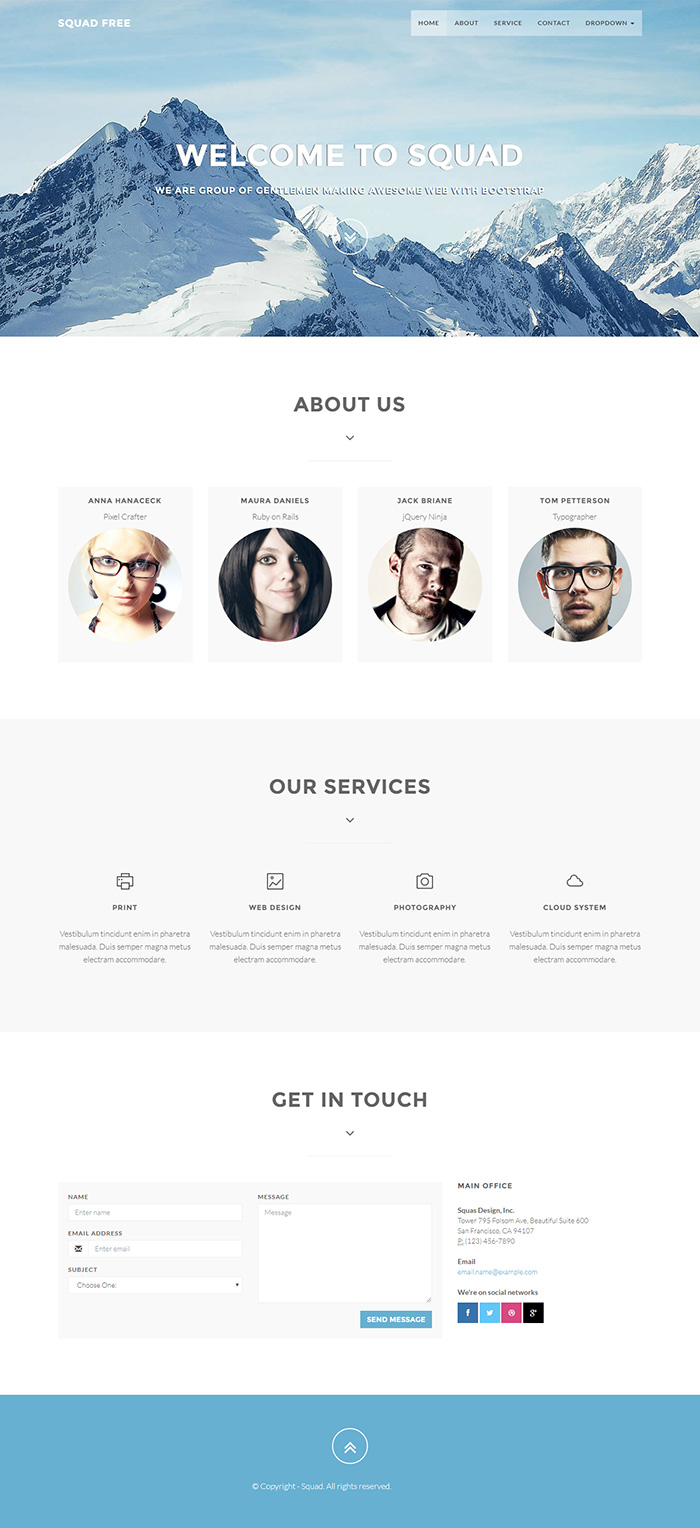 Free Squad Free Website Template