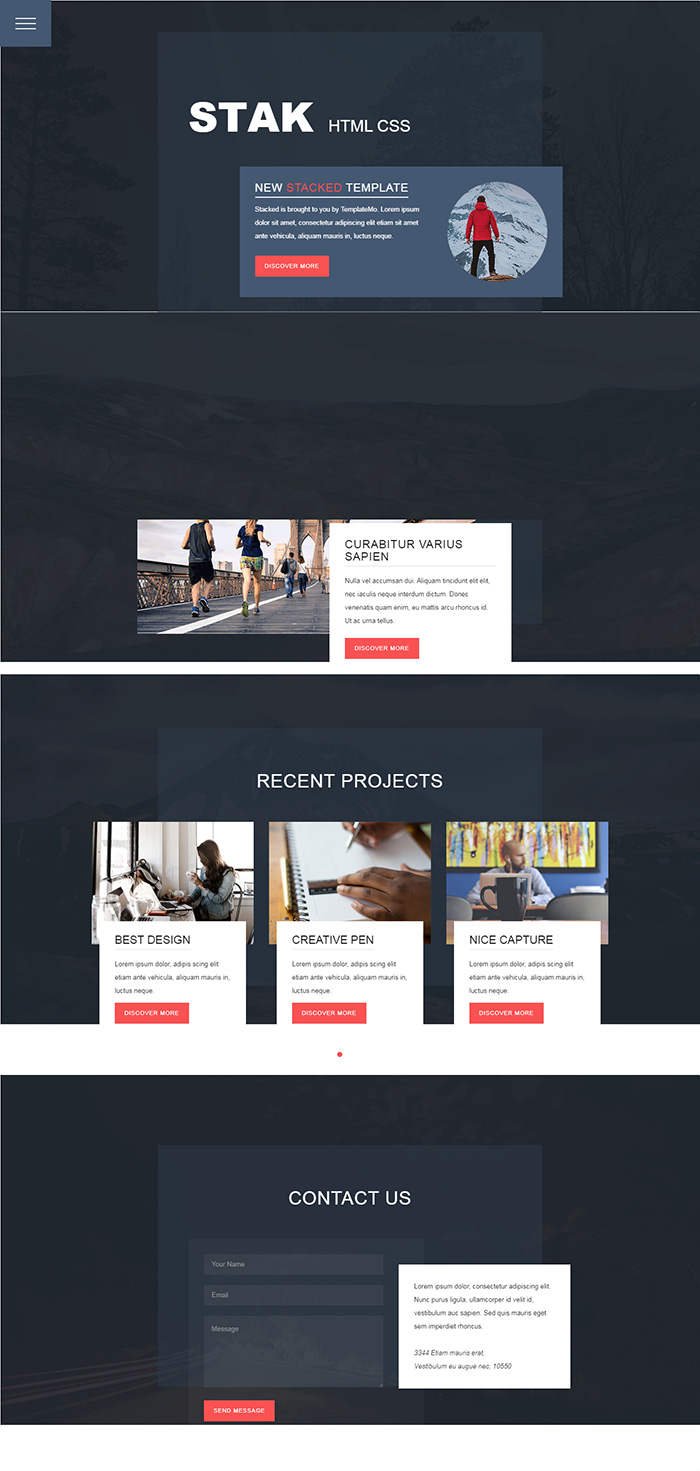 Free Stacked Website Template