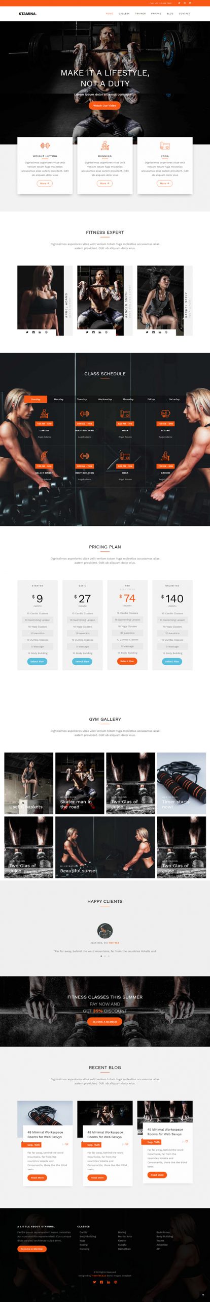 Free Stamina Website Template