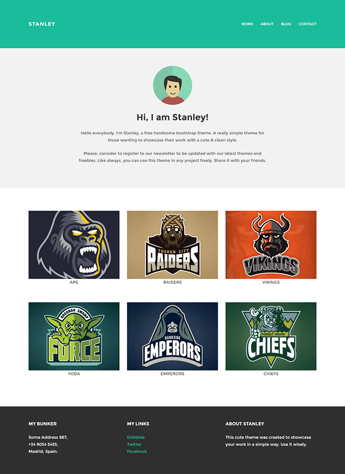 Free Stanley Website Template