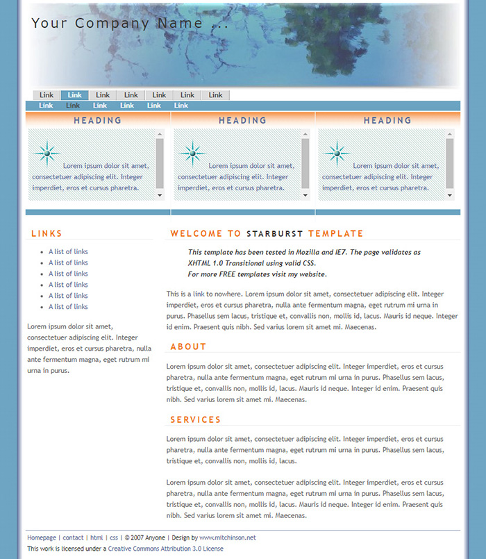 Free Starburst Website Template