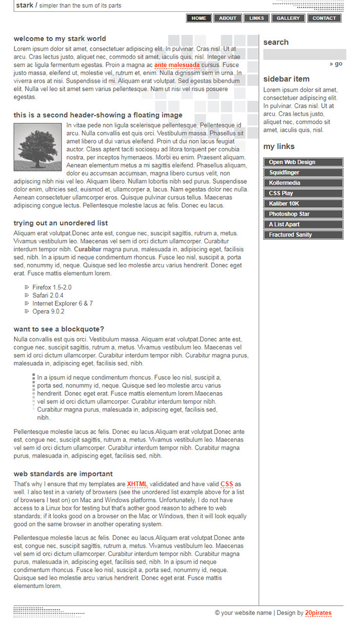 Free Stark Website Template
