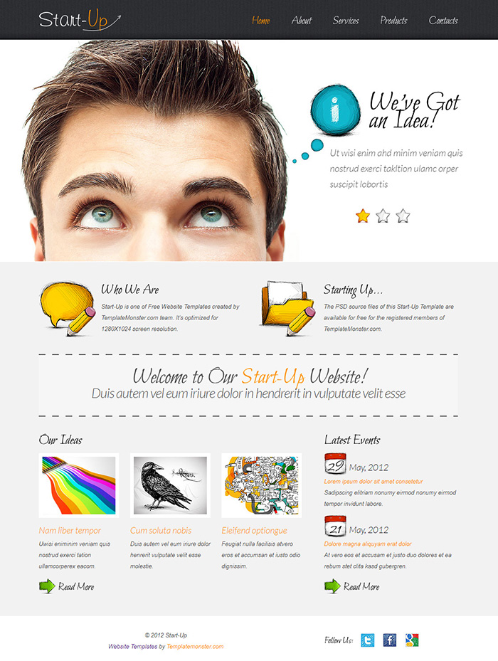 Free Start-Up Website Template