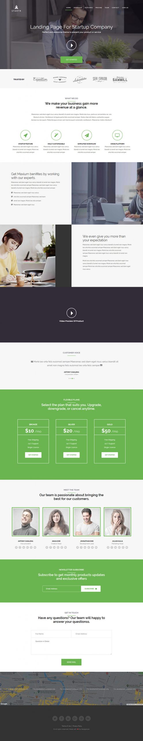 Free Startr Website Template