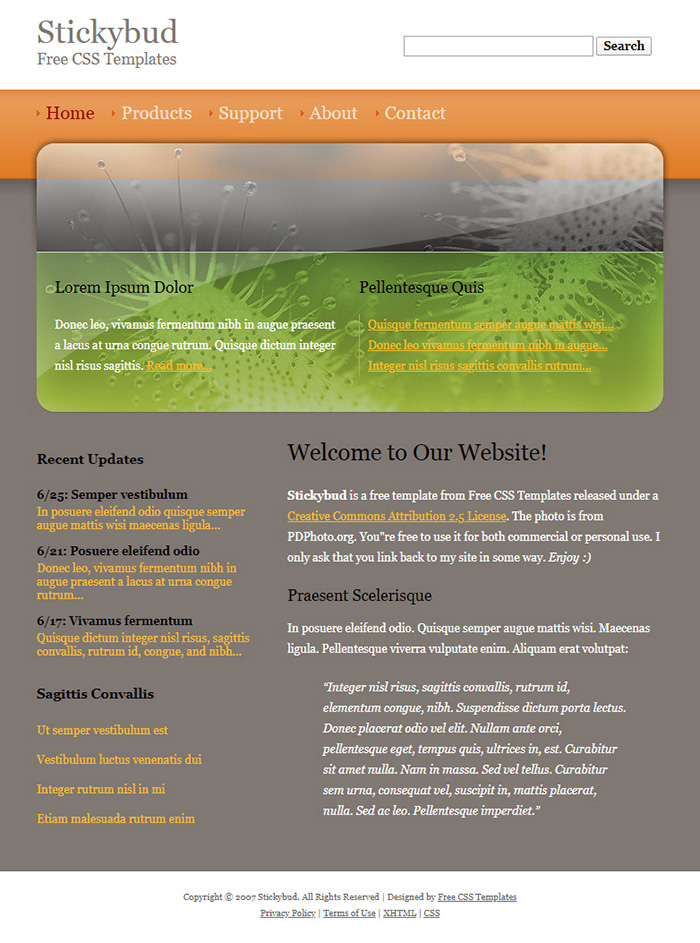 Free Stickybud Website Template