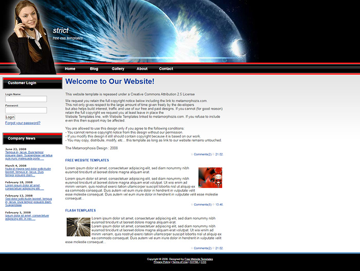 Free Strict Website Template