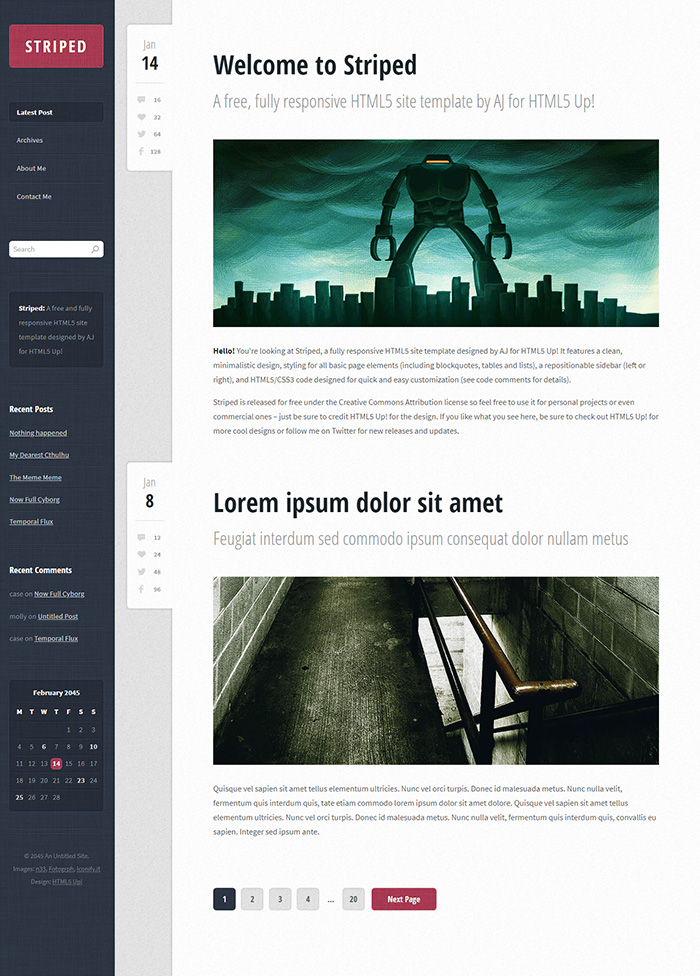 Free Striped Website Template