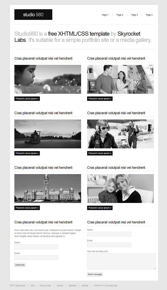 Free Studio 980 Website Template
