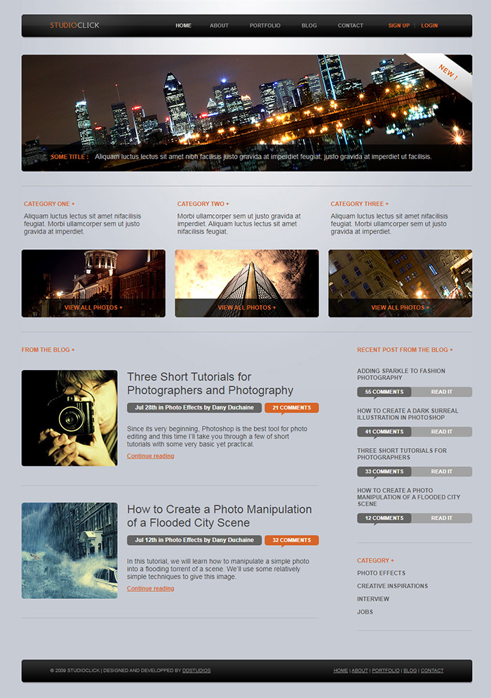 Free StudioClick Website Template