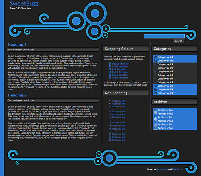 Free SweetBuzz Website Template