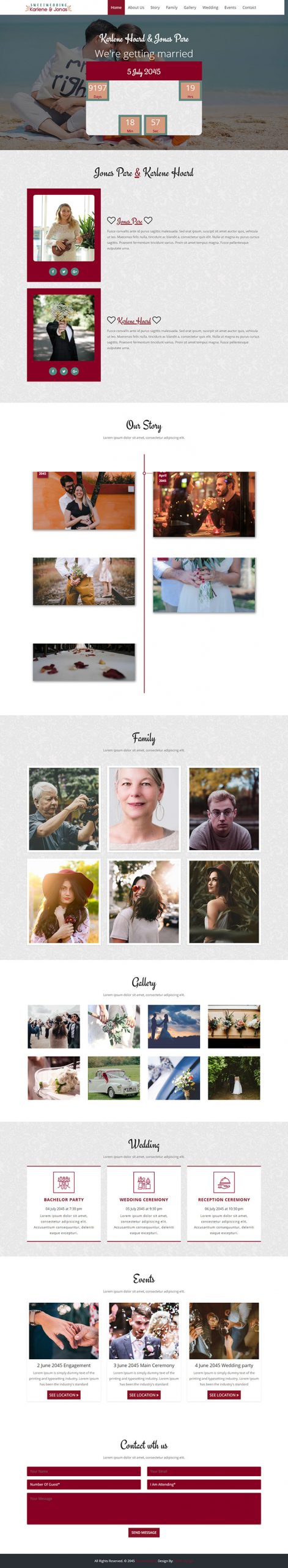 Free SweetWedding Website Template