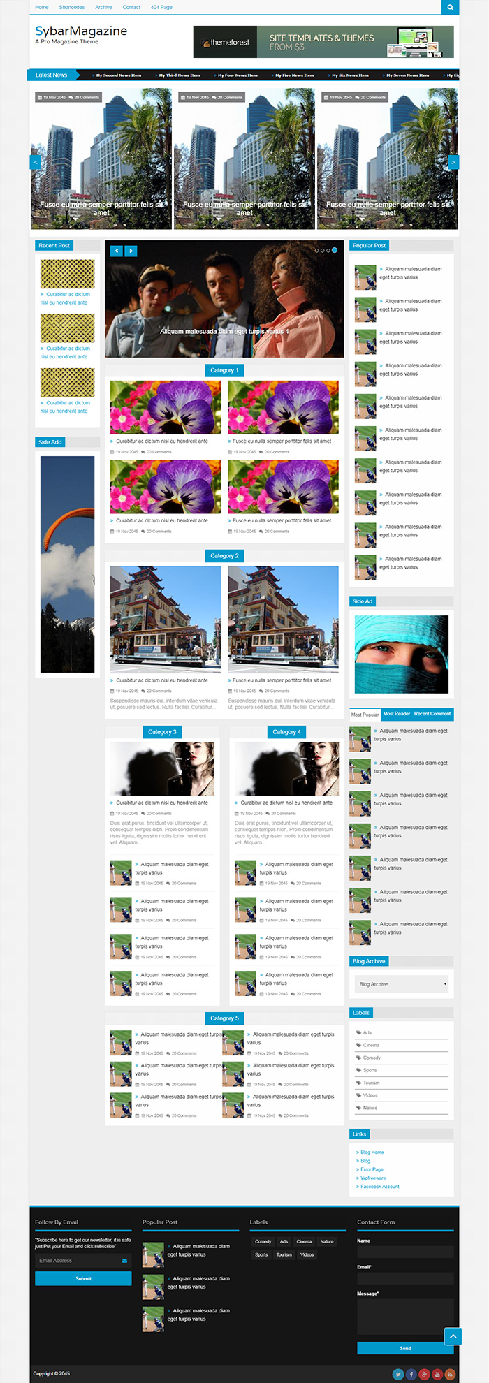 Free SybarMagazine Website Template