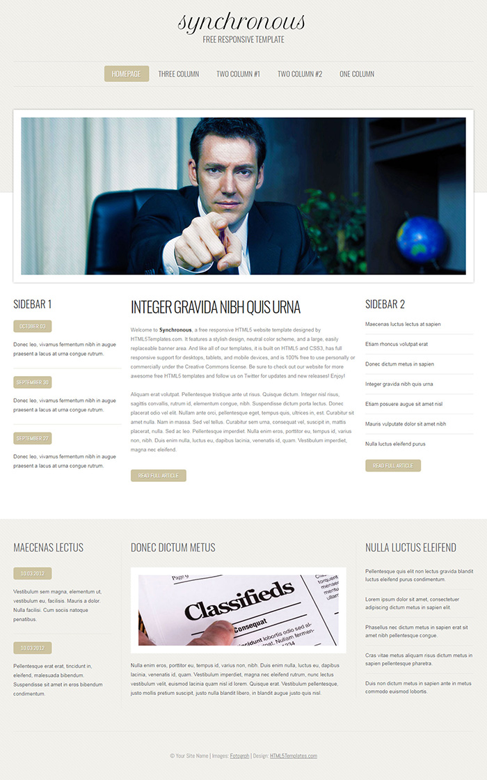 Free Synchronous Website Template