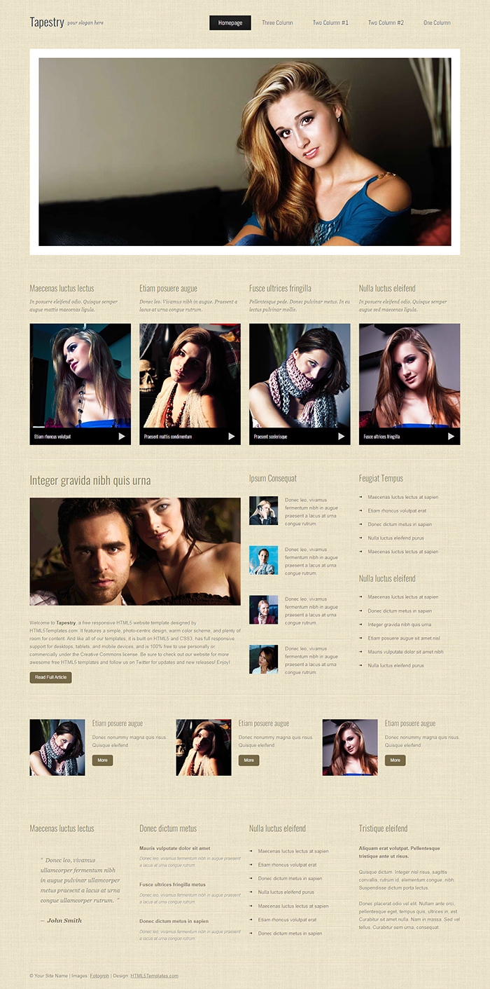 Free Tapestry Website Template